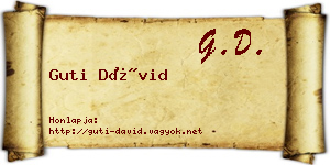 Guti Dávid névjegykártya